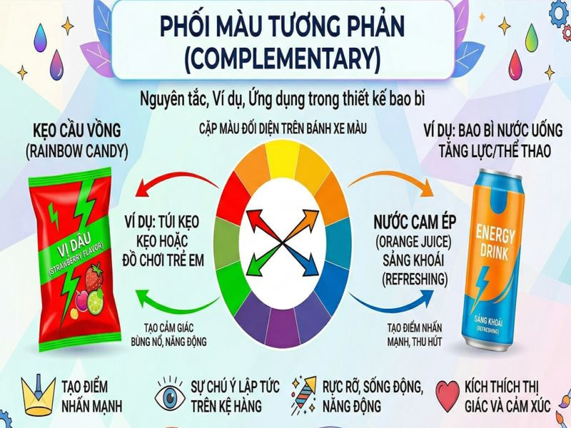 Phối màu tương phản (Complementary)
