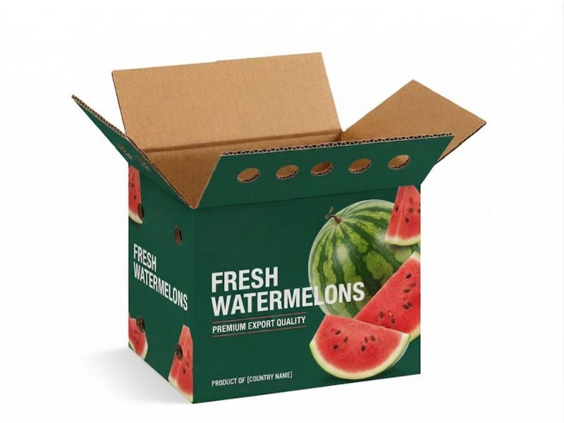Thùng carton bế lỗ thoáng khí đựng dưa hấu