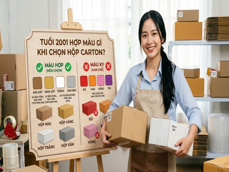 Tuổi 2001 hợp màu gì khi chọn hộp carton?