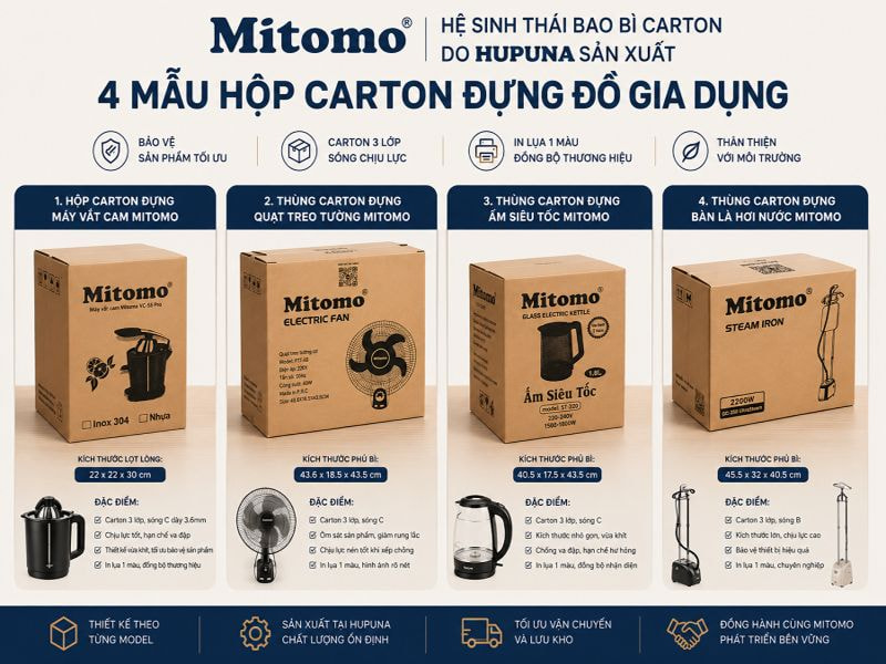 4 mẫu thùng gia dùng do Hupuna sản xuất