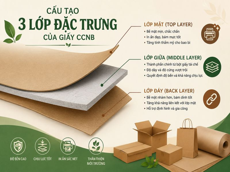 Cấu tạo 3 lớp đặc trưng của giấy CCNB