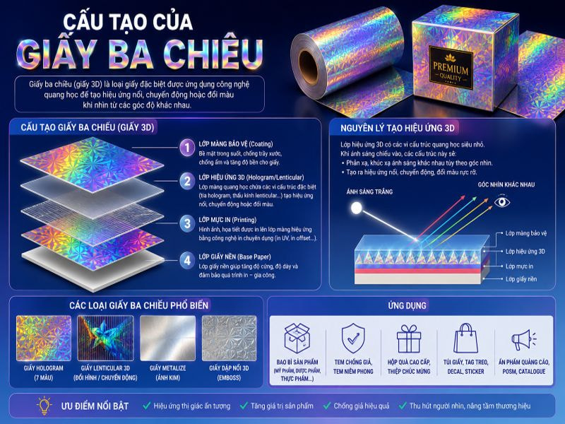 Cấu tạo của giấy ba chiều