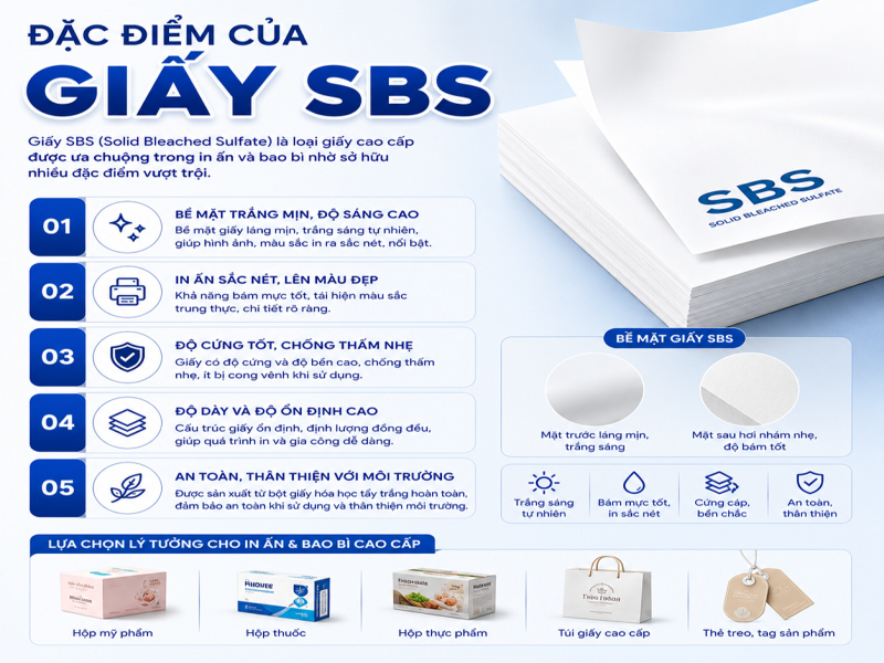 Đặc điểm của giấy SBS