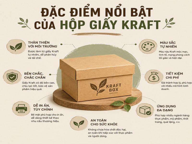 Đặc điểm nổi bật của hộp giấy Kraft