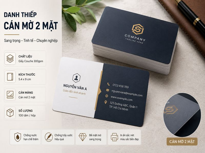 Danh thiếp cán mờ 2 mặt