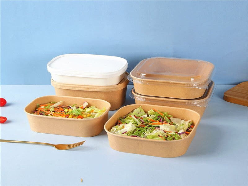 Hộp Kraft đựng salad và đồ ăn healthy
