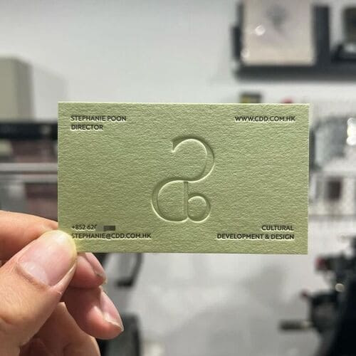 In danh thiếp dập chìm, dập nổi