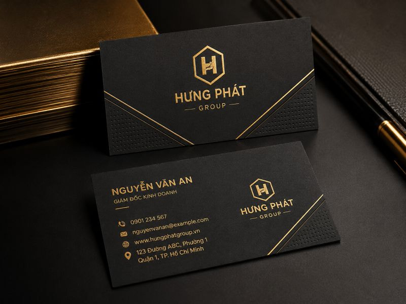 Mẫu danh thiếp ép kim vàng