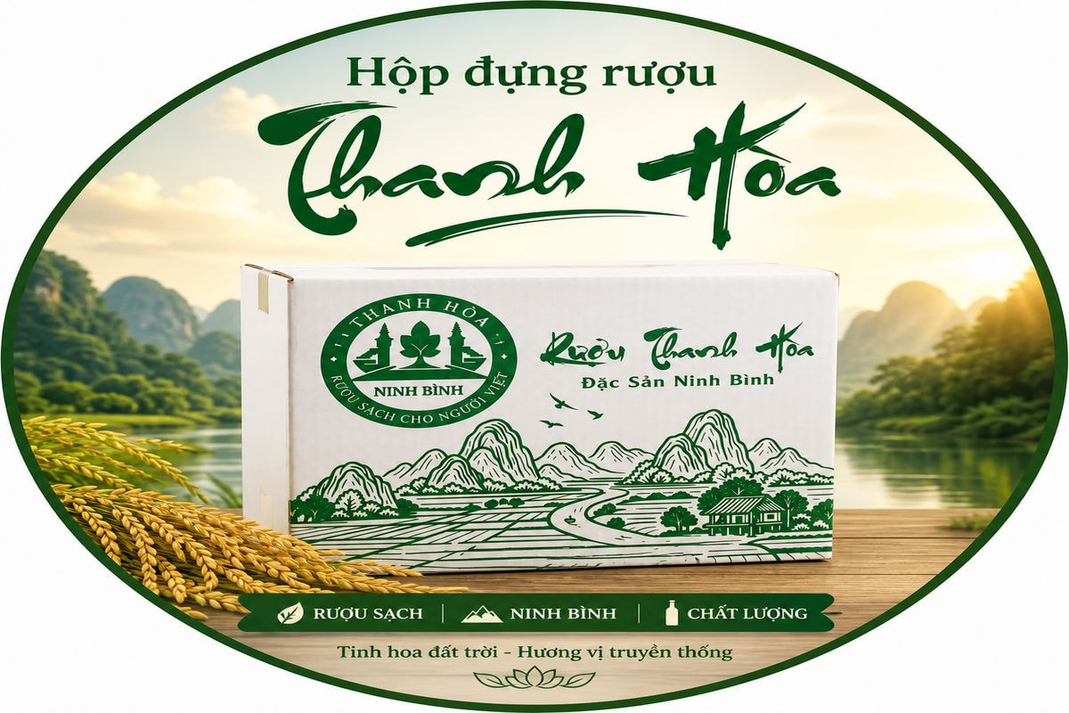 Mẫu hộp đựng rượu thương hiệu Thanh Hòa