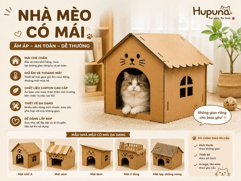 Nhà mèo có mái