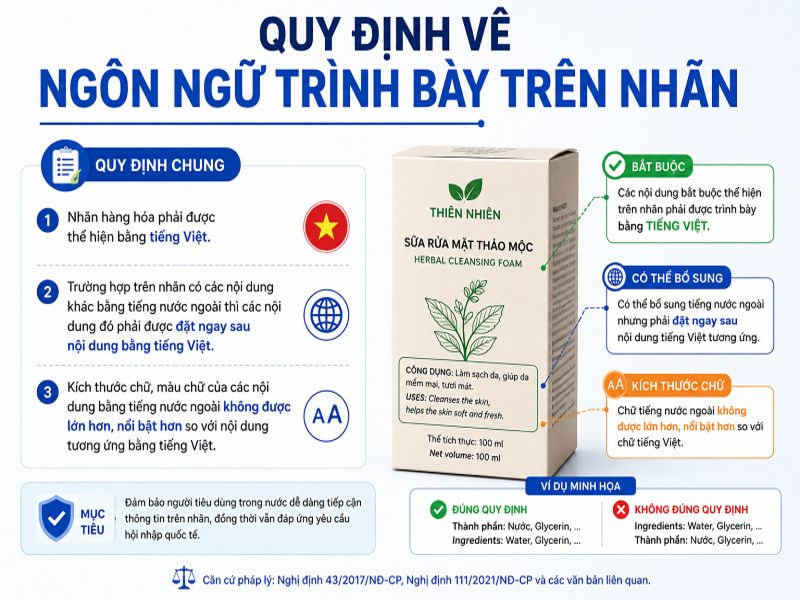 Quy định về ngôn ngữ trình bày trên nhãn