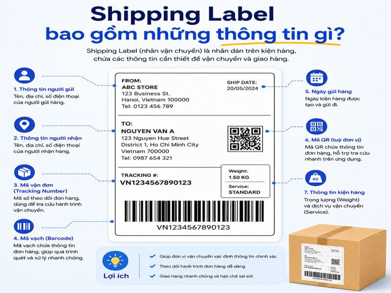 Shipping Label bao gồm những thông tin gì?