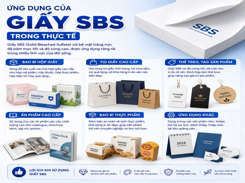 Ứng dụng của giấy SBS trong thực tế
