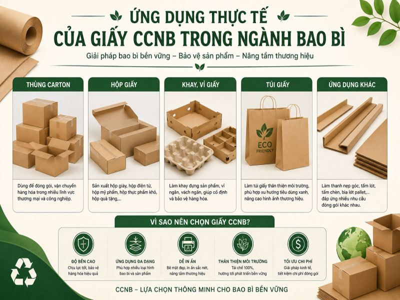 Ứng dụng thực tế của giấy CCNB trong ngành bao bì