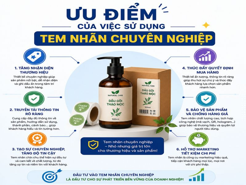 Ưu điểm của việc sử dụng tem nhãn chuyên nghiệp