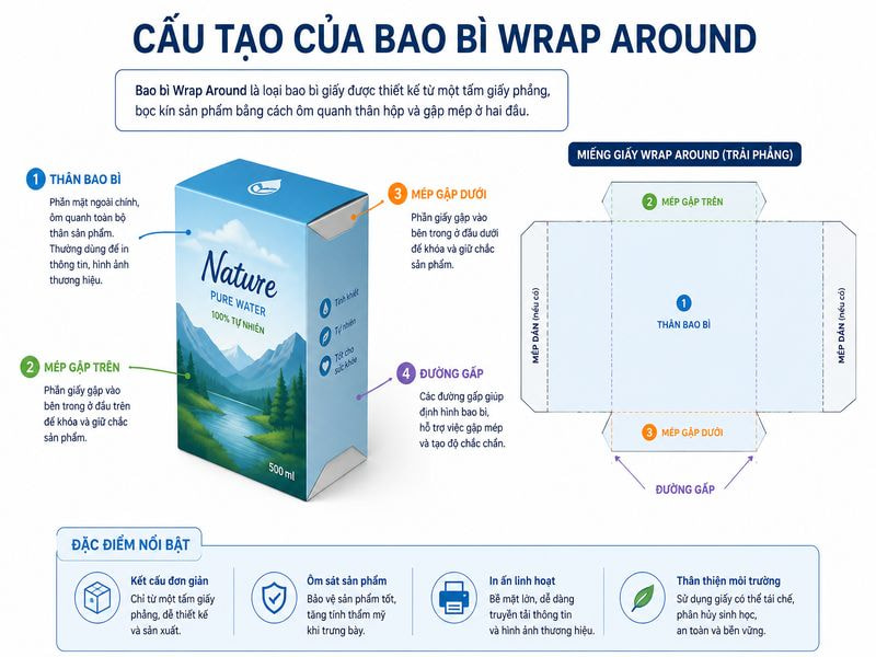 Cấu tạo của bao bì Wrap Around