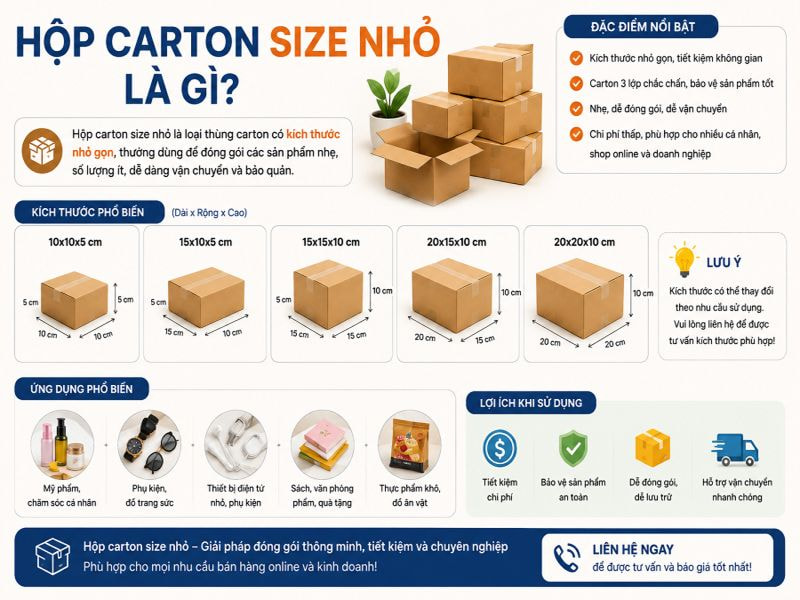 Hộp carton size nhỏ là gì?