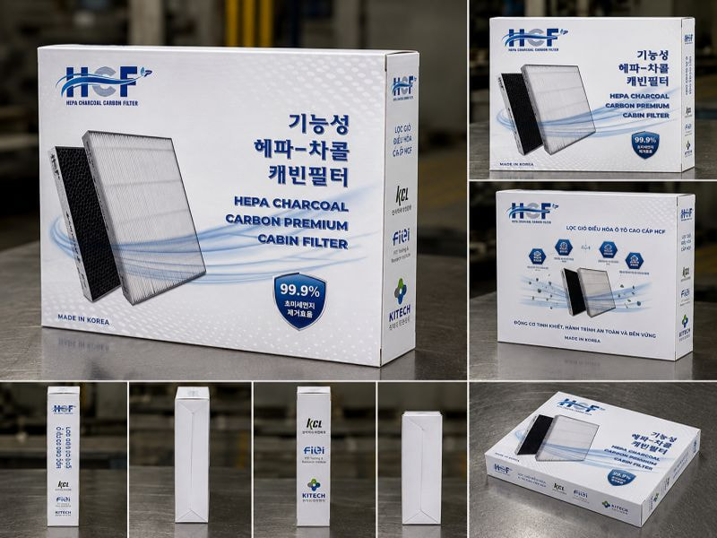 Hộp nắp cài 2 đầu đựng lọc gió ô tô