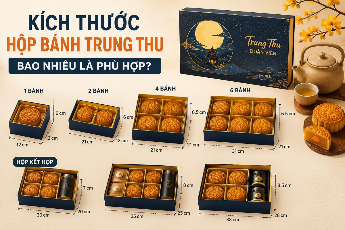 Kích thước hộp bánh trung thu bao nhiêu là phù hợp?