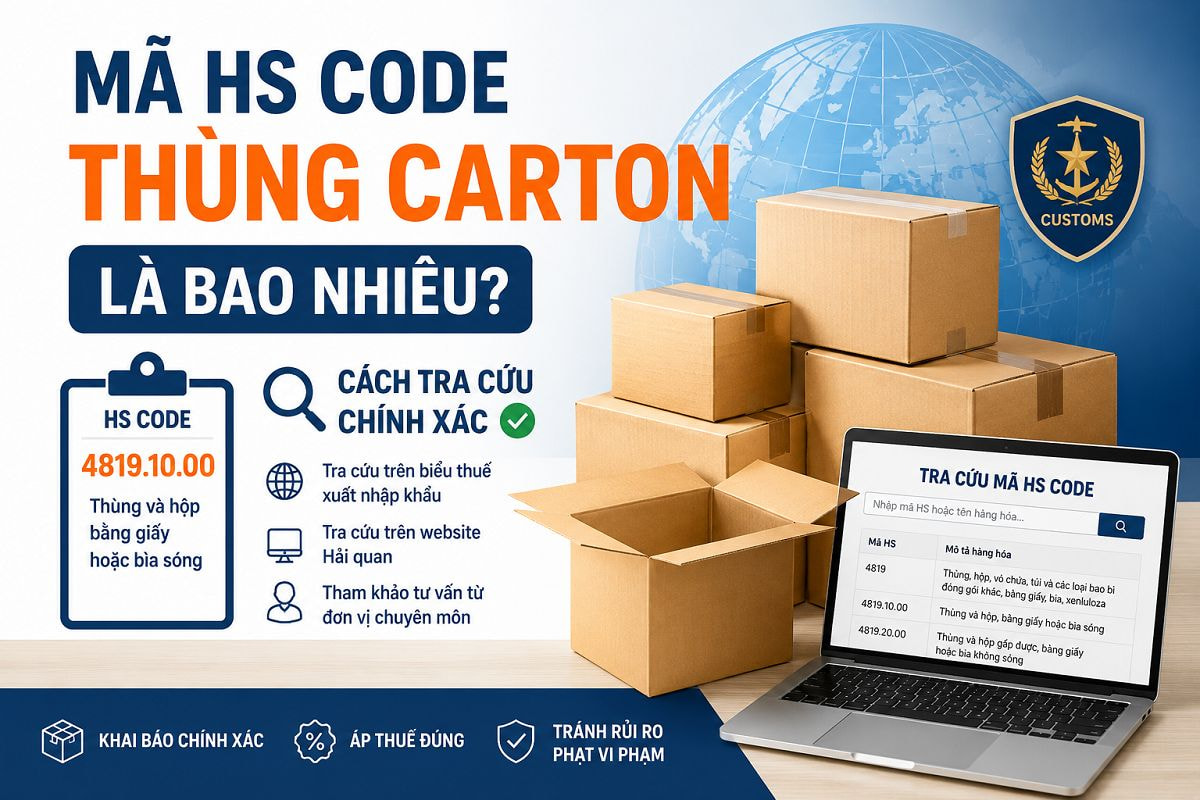 Mã hs code thùng carton là bao nhiêu? Cách tra cứu chính xác