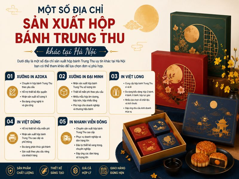 Một số địa chỉ sản xuất hộp bánh trung thu khác tại Hà Nội