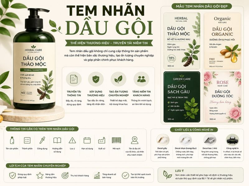 Tem nhãn dầu gội