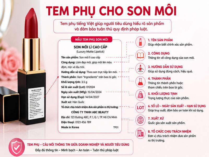 Tem phụ cho son môi