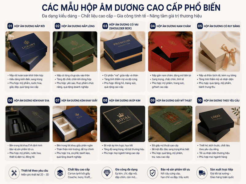 Các mẫu hộp âm dương cao cấp phổ biến