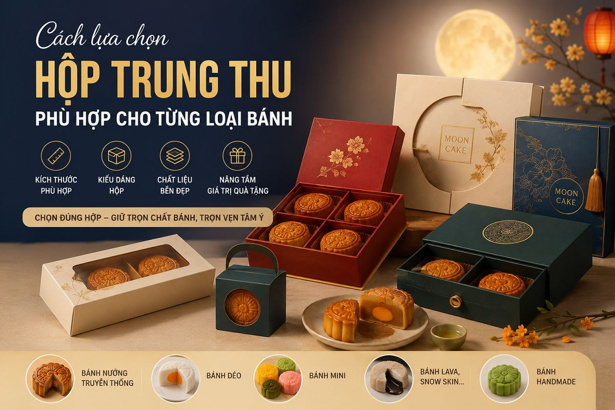 Cách lựa chọn hộp Trung thu phù hợp cho từng loại bánh