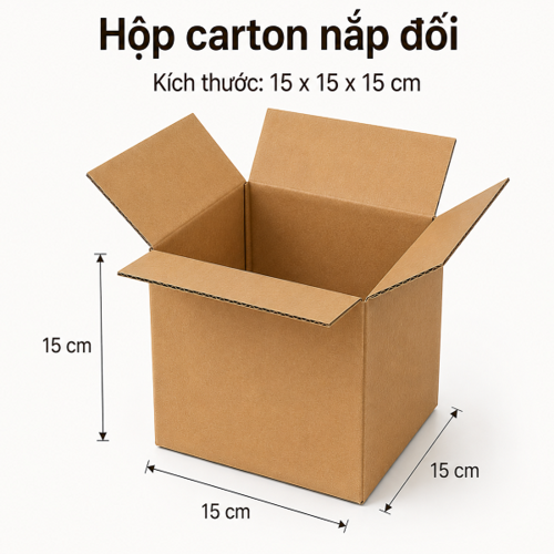 Hộp carton nắp đối kích thước 15x15x15 cm