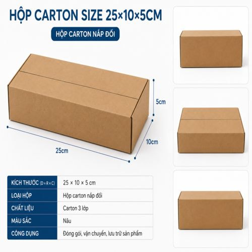 Hộp carton size 25×10×5cm