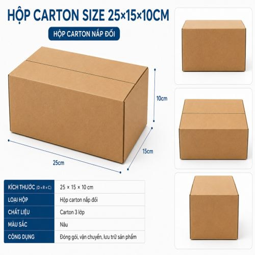Hộp carton size 25×15×10cm