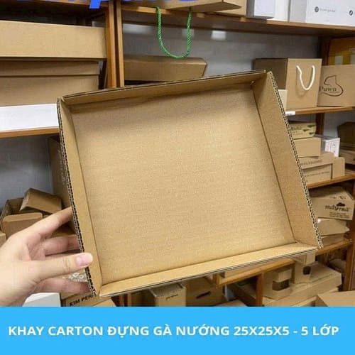Khay carton đựng gà size 25x25x5cm ảnh 2
