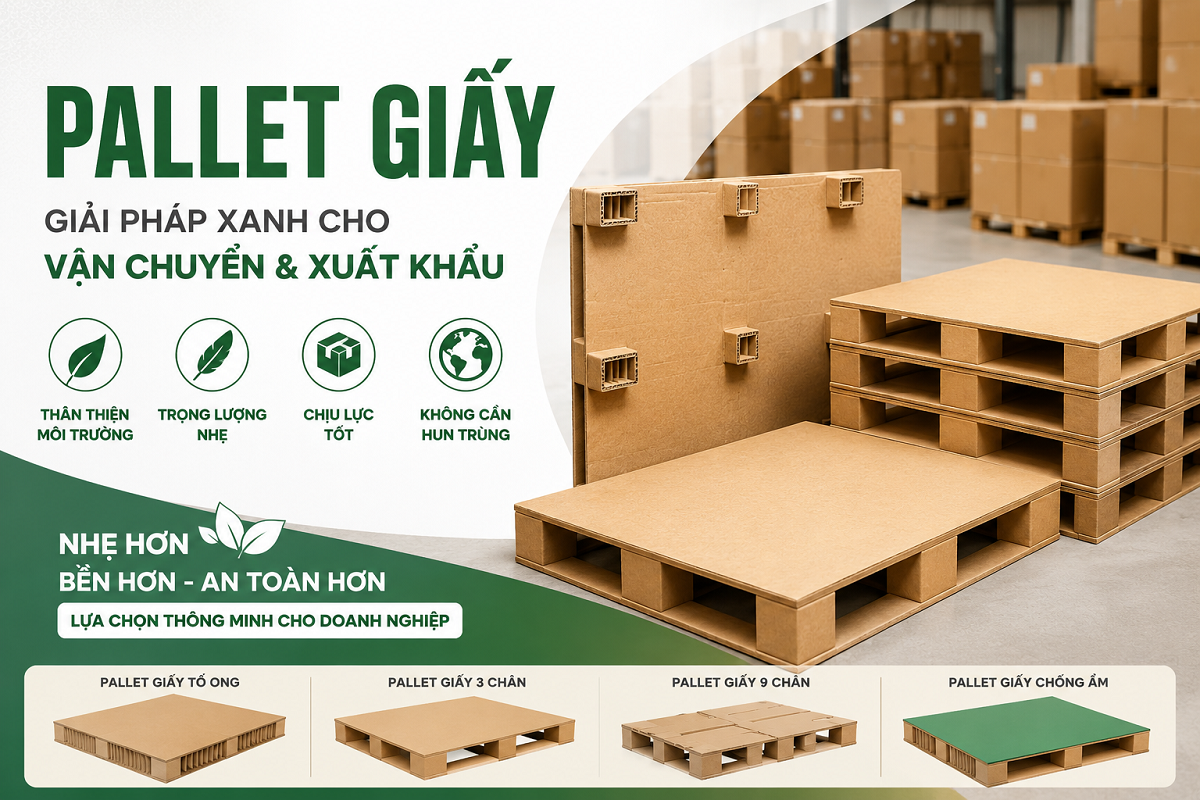 Pallet giấy: Ưu điểm, kích thước, tải trọng và giá thành