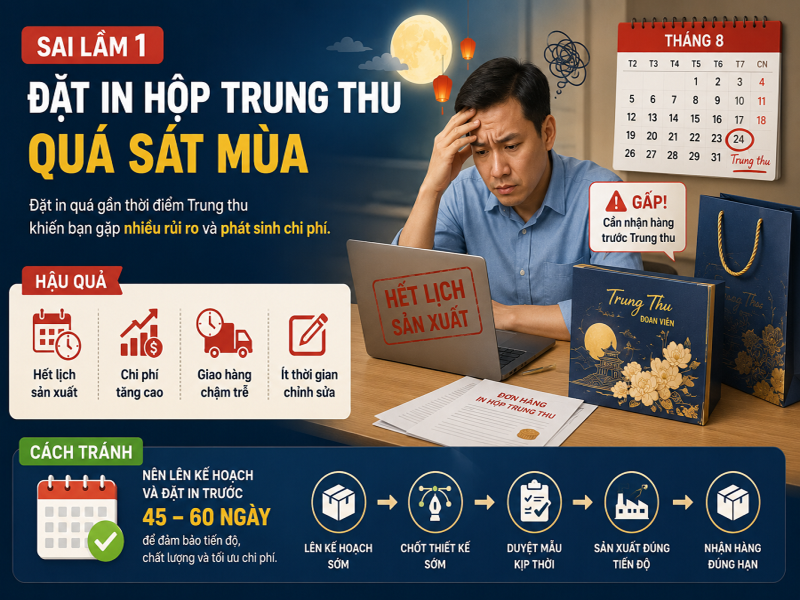 Sai lầm 1: Đặt in hộp Trung thu quá sát mùa