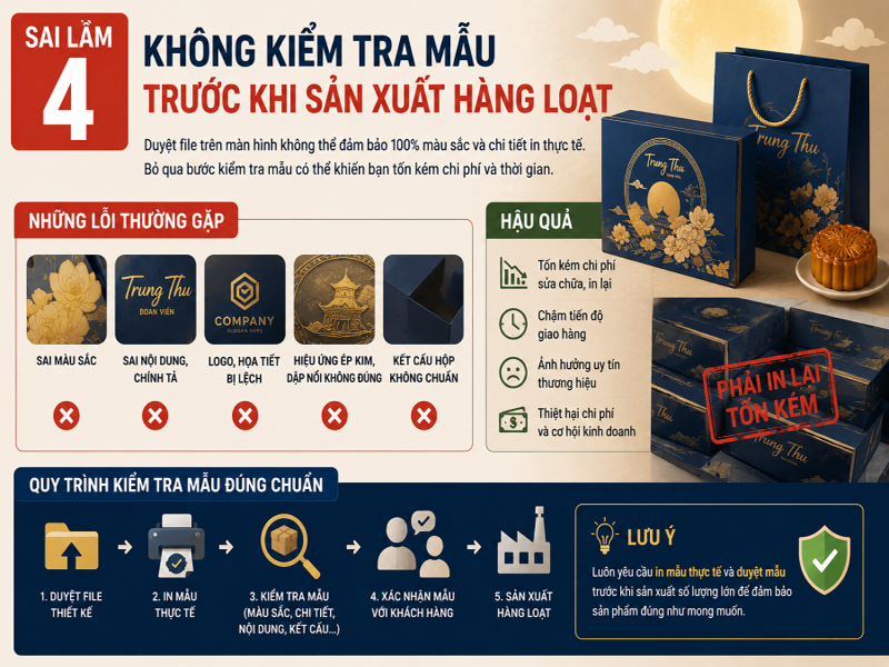 Sai lầm 4: Không kiểm tra mẫu trước khi sản xuất hàng loạt