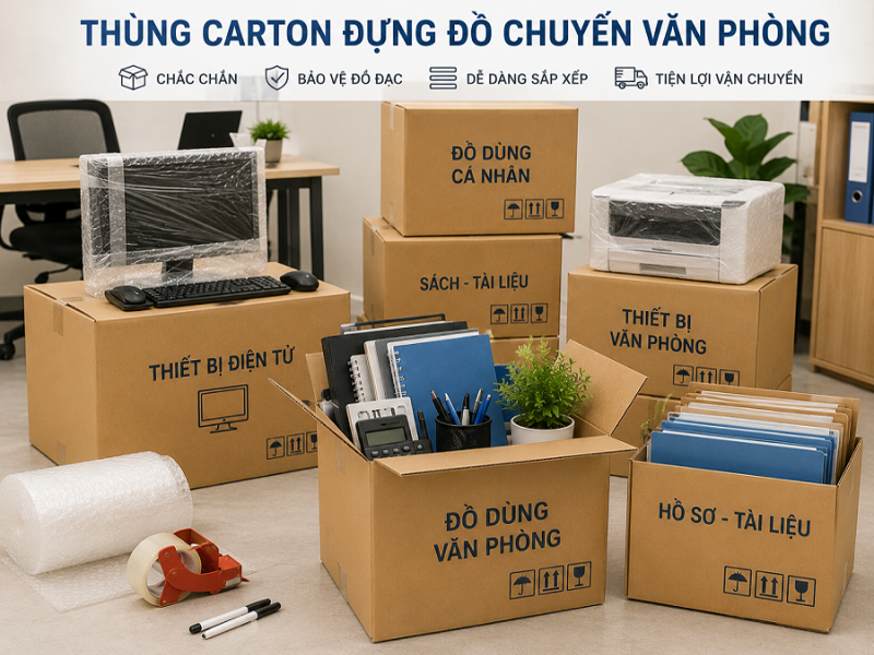 Thùng carton đựng đồ chuyển văn phòng