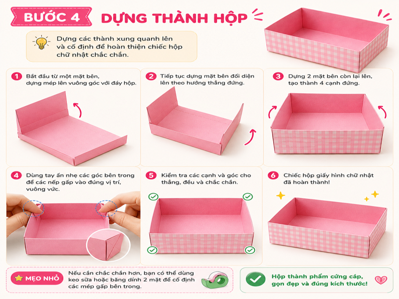 Bước 4: Dựng thành hộp