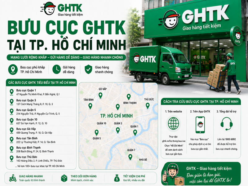 Bưu cục GHTK tại TP. Hồ Chí Minh
