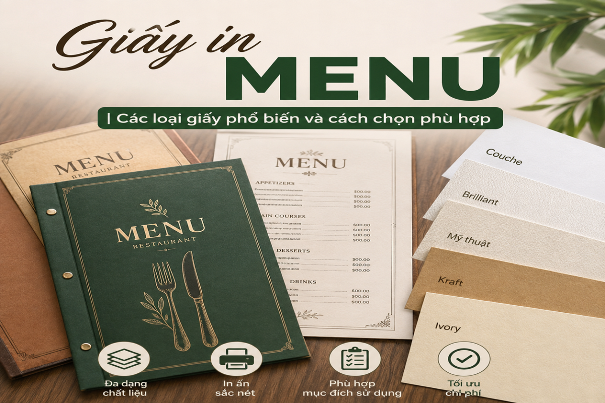 Giấy in menu Các loại giấy phổ biến và cách chọn phù hợp