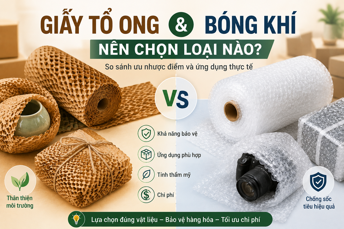 Giấy tổ ong và bóng khí - Nên chọn loại nào
