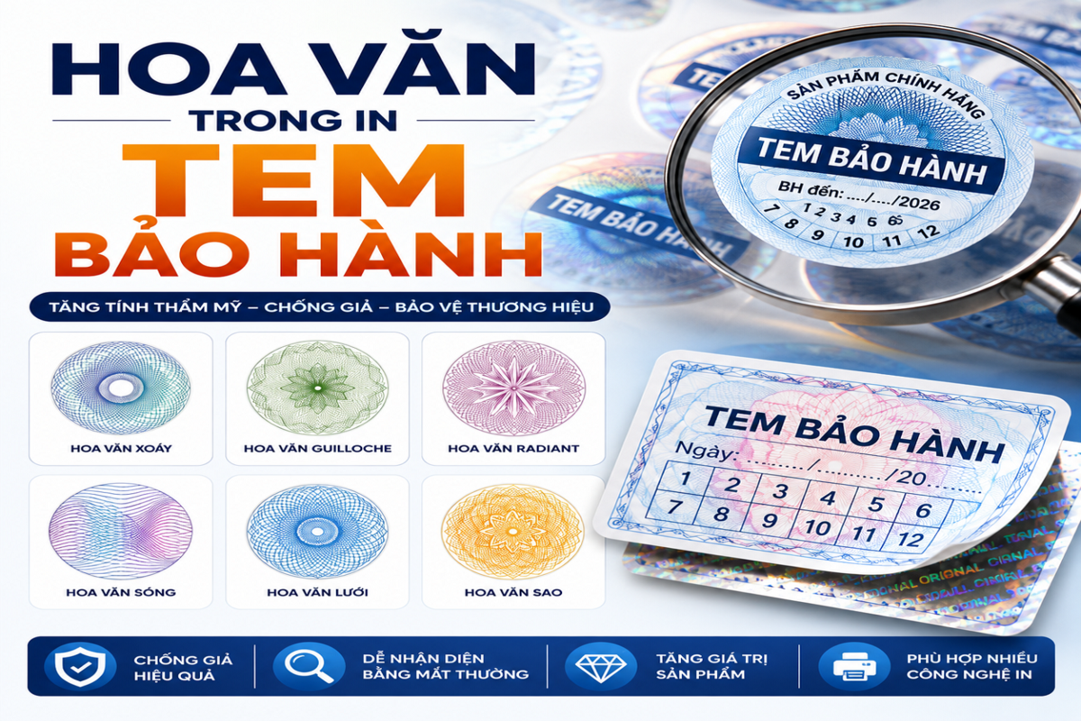 Hoa văn trong in tem bảo hành phổ biến 2026