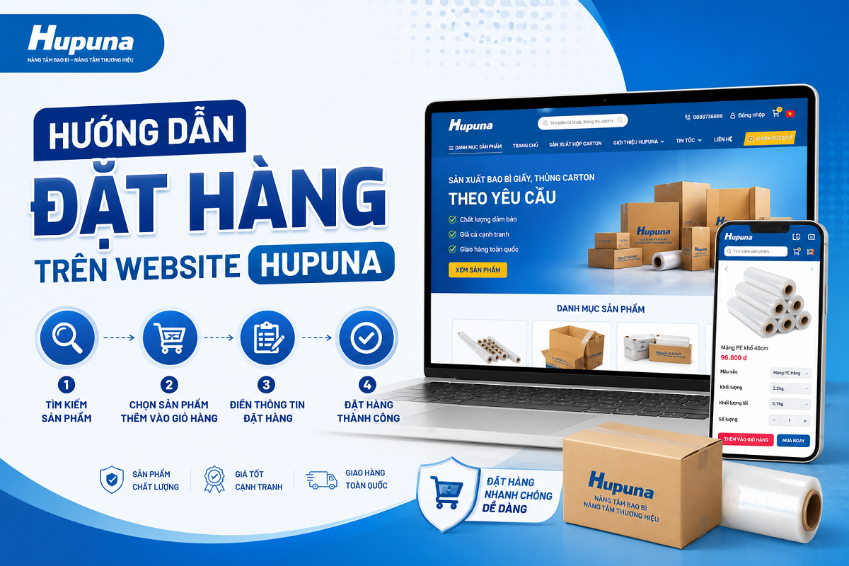 Hướng dẫn đặt hàng trên Website Hupuna nhanh, đơn giản