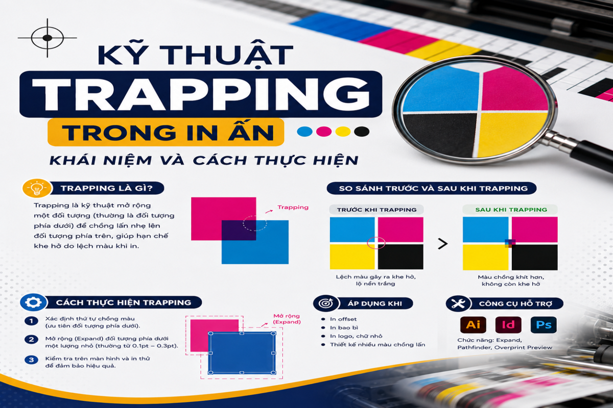 Kỹ thuật trapping trong in ấn: Khái niệm và cách thực hiện