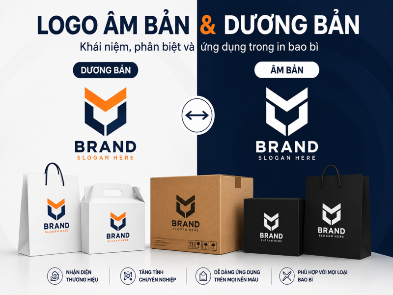 Logo âm bản và dương bản | Quy chuẩn in bao bì từ A-Z
