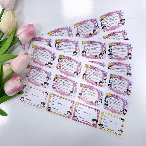 Nhãn vở Jadoo in tên theo yêu cầu