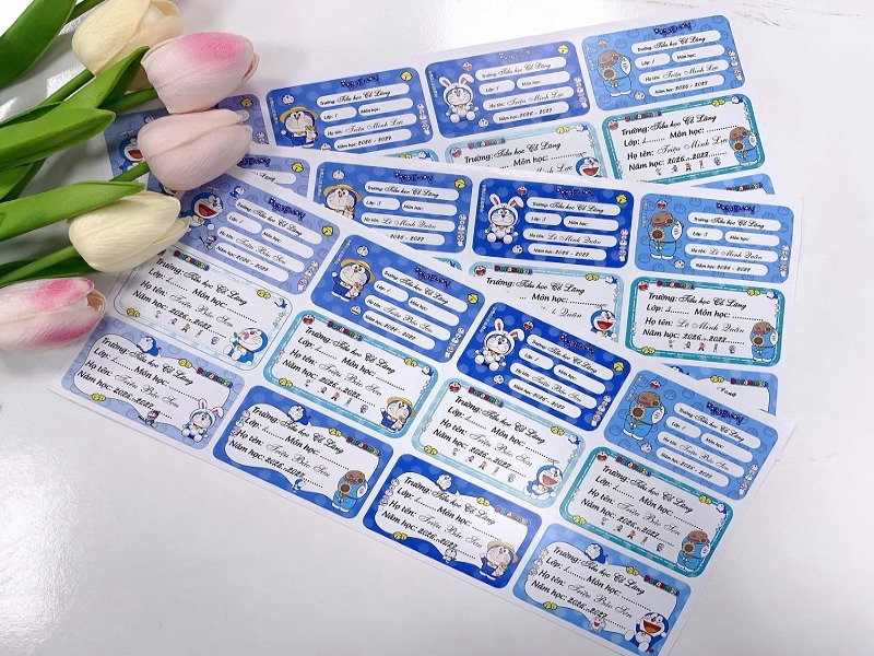 Nhãn vở in tên theo yêu cầu