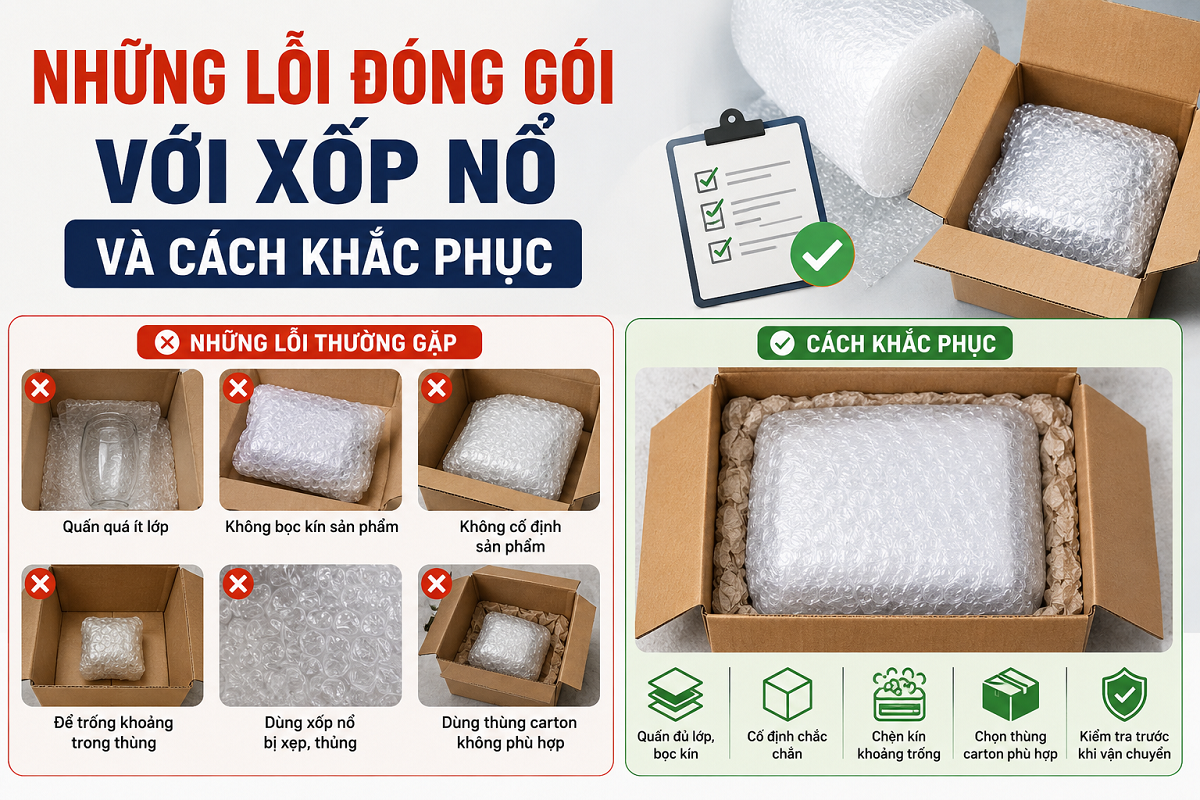 Những lỗi đóng gói với xốp nổ và cách khắc phục