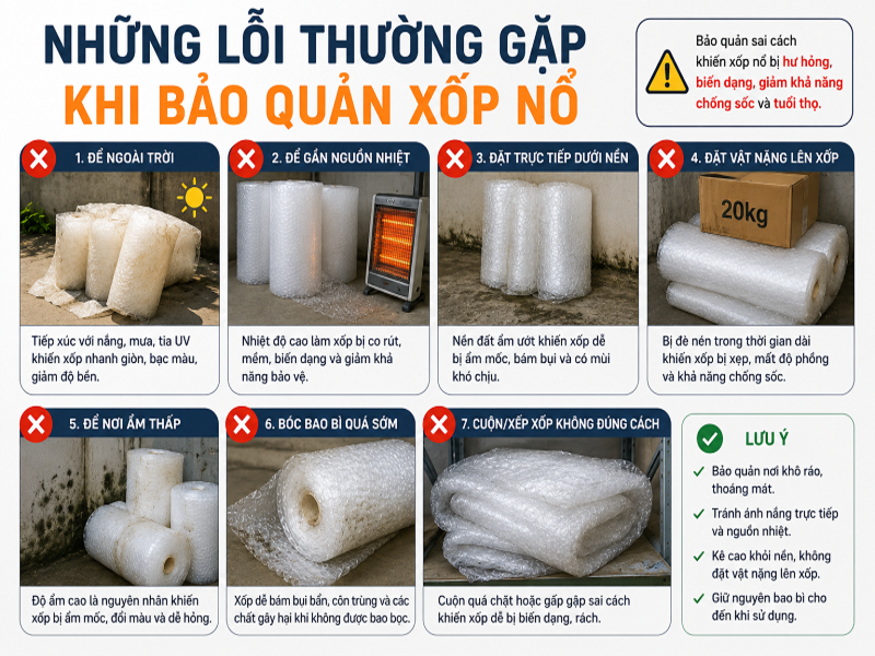 Những lỗi thường gặp khi bảo quản xốp nổ