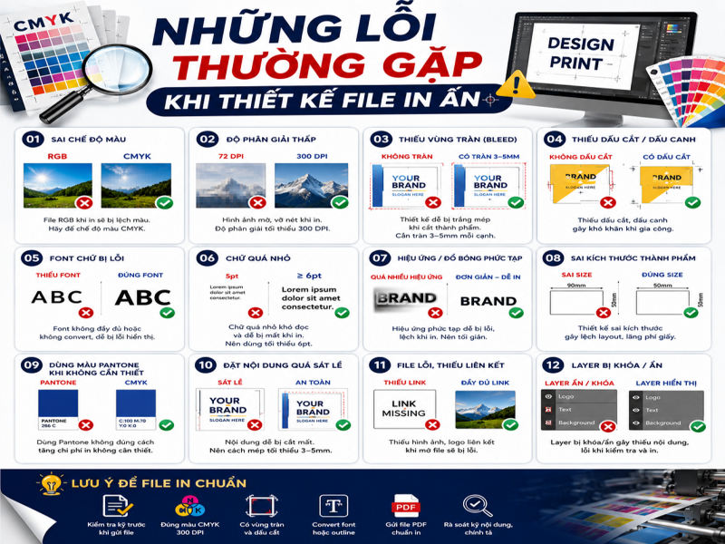 Những lỗi thường gặp khi thiết kế file in ấn